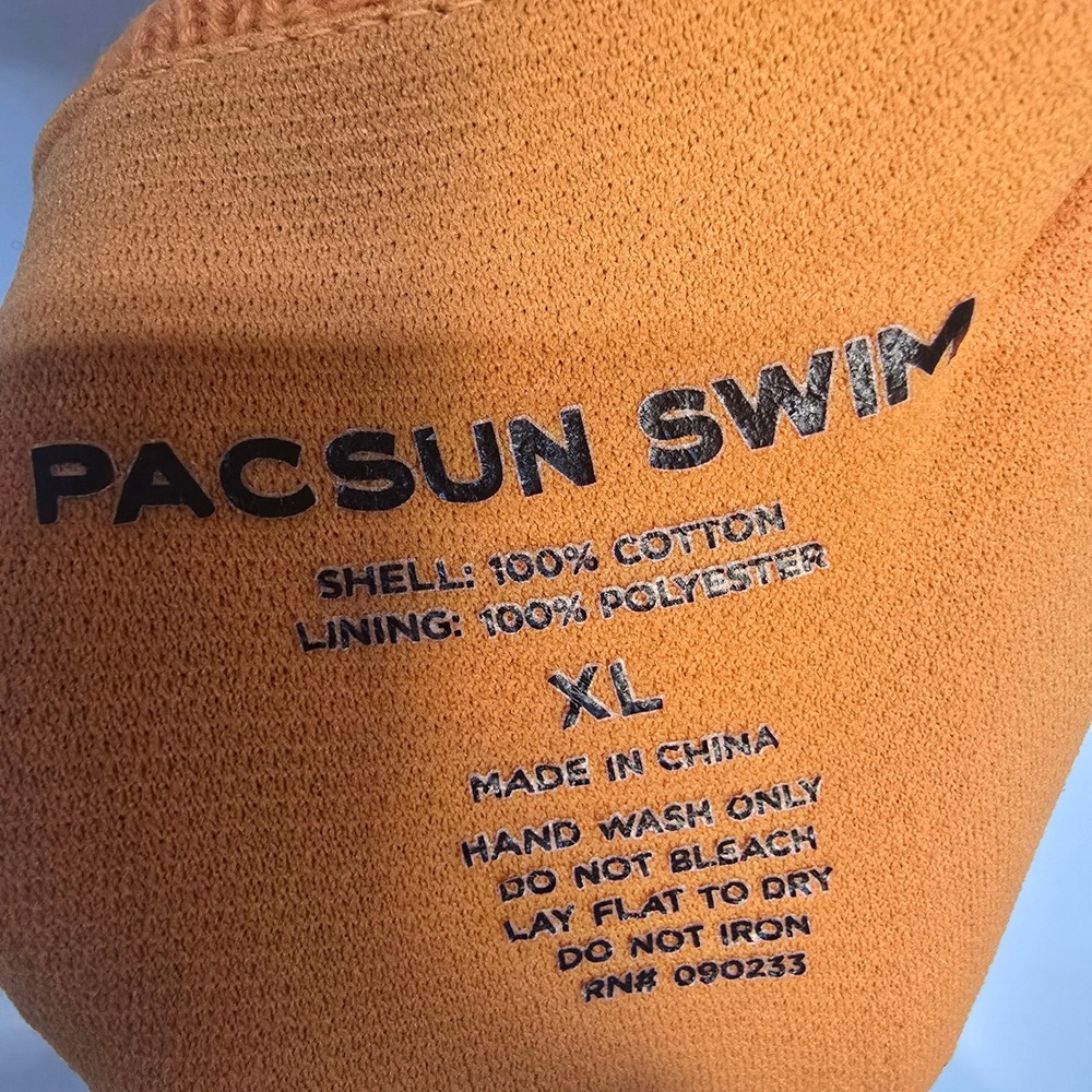 PacSun Crochet Bikini Set Women XL Orange Cotton Boho Summer Beachwear - Picture 4 of 5